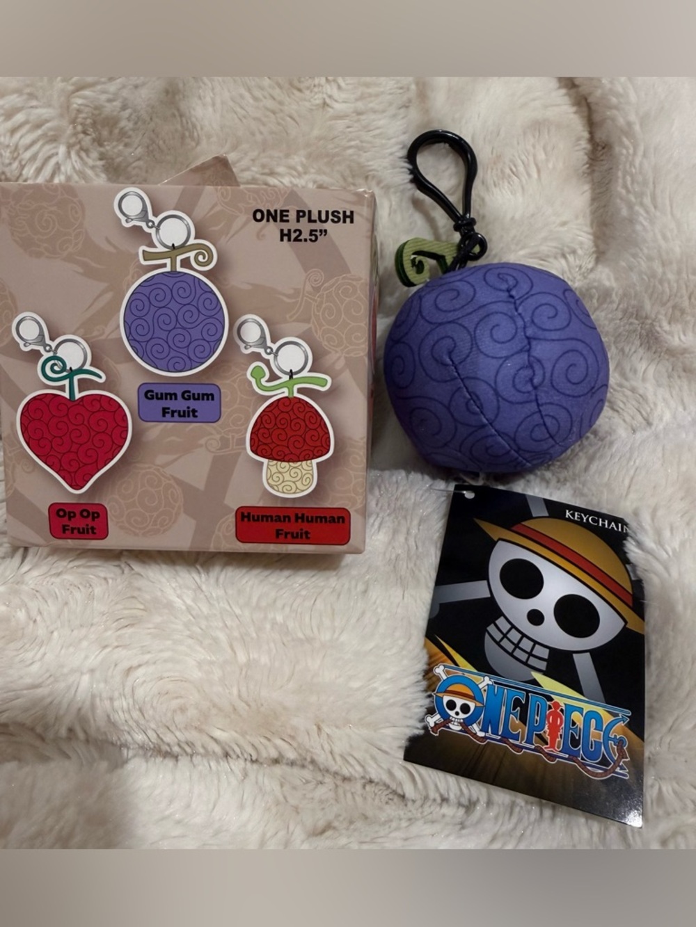 Onepiece Purple Gum Gum Fruit Plush Key & Card Holder